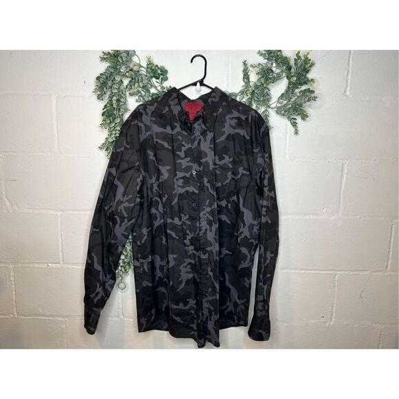 Men’s the foundry supply company long sleeve camo button down - Picture 1 of 5